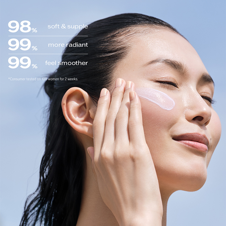 98% soft & supple. 99% more radiant. 99% feel smoother. *Consumer tested on 109 women for 2 weeks.