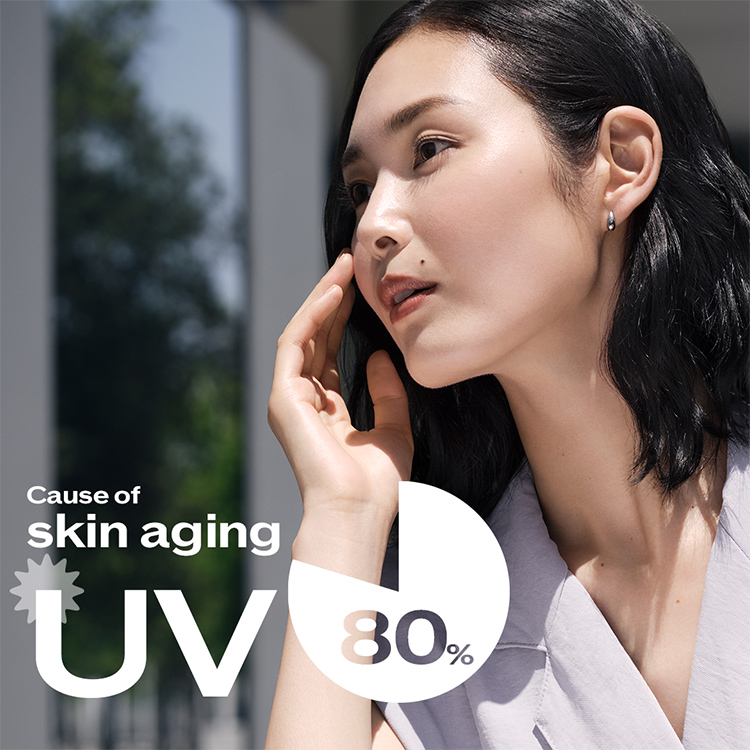 Cause of skin aging UV 80%